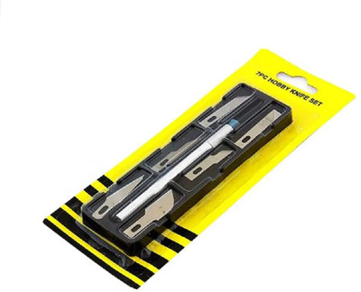 KRAFTMASTERS Hobby Knife Utility Cutter Accessory Blade For Arts & Crafts Blade Metal Grip Hand-held Paper Cutter(Set Of 7, Silver)