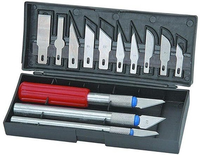 Bluedeal 13 Blades 3 Knife Handles Precision Knife Set, Multi-Function Knife Rubber Grip Hand-held Paper Cutter(Set Of 1, Multicolor)
