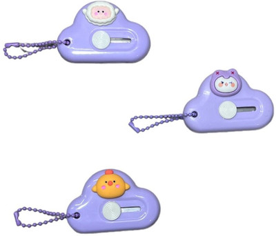 ZQBIEE 2023 Plastic Grip Hand-held Paper Cutter(Set Of 3, Purple)