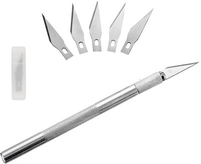 Definite Hobby Detail Knife Metal Grip Hand-held Paper Cutter(Set Of 1, Silver)