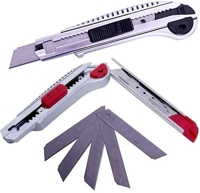 dinojames Heavy Metal Grip Hand-held Paper Cutter(Set Of 1, Silver)