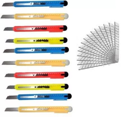 dinojames 9mm Plastic Grip Hand-held Paper Cutter(Set Of 10, multy)