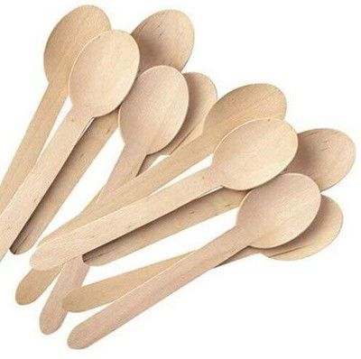 SUNLIGHT INDUSTRIES 100DWSSPOON Disposable Wooden Table Spoon Set(Pack of 100)
