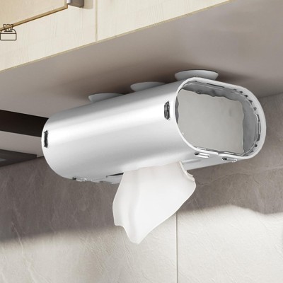 SMB ENTERPRISES Wall Mounted Facial Tissue Dispenser for Bathroom Suction Tissue Box Holder Paper Dispenser