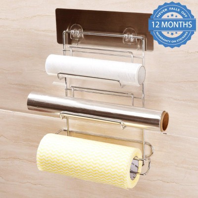HOKiPO Magic Sticker Series Self Adhesive Kitchen Tissue Paper Towel Holder (Chrome) - AR-2104-5005 Paper Dispenser