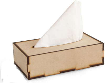BBD Kitchen Shop 1 Compartments Wooden Tissue Box(Beige)
