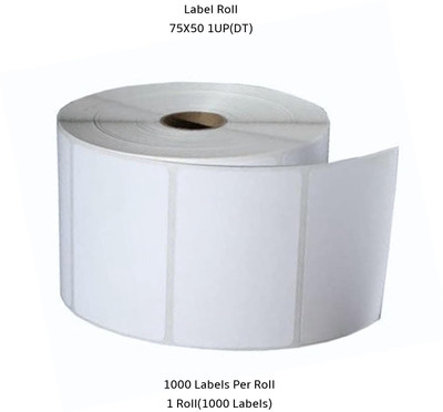 Semana DirectThermal BarcodeLabel 75x50mm(3x2Inch)1UP,1000LabelPerRoll(Pack Of 1Roll) Self Adhesive Paper Label(White)