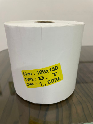 Anshi 100MX150M Direct Thermal Barcode Stickers/Labels pack of 4 Self Adhesive Paper Label(White)