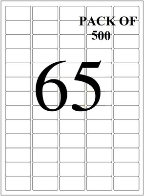 True-Ally A4 Size White Self Adhesive Label/Sticker for Printer-65Sticker/Sheet-500 Sheets Self Paper Label(White)