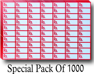 Lamina Collections 1000 Pieces Price Tag MRP (Rs.) Label Sticker RS. Sticker Self Adhesive Paper Label(White, Red)