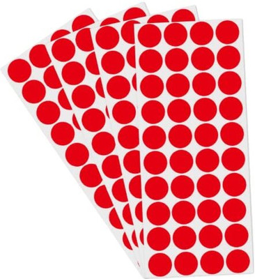 True-Ally Red Color Round Dot Sticker 2400 Piece 12mm Writable Surface for various uses Self Adhesive Paper Label(Red)