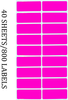 CLAPPERZZ Fluorescent Pink Rectangle Paper Sticker Strips Labels Self-adhesive Paper Label(Pink)