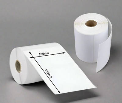 SOM ENTERPRISES Direct Thermal Label Roll 4″×6″ (400 Labels) | Shipping & Barcode Labels Self-Adhesive Paper Roll | Ideal for Courier, Warehouse & Use Paper Label(White)