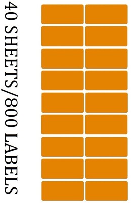 CLAPPERZZ Fluorescent Orange 40x20mm Rectangular Labels - Adhesive Stickers Self-adhesive Paper Label(Orange)