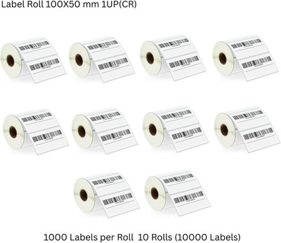 Sunbirds ChromoBarcodeLabel100X50mm_1UP,1000LabelsPerRoll(PackOf10Rolls)RibbonRequired Self Adhesive Paper Label(White)