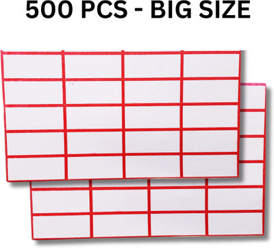 Printon 500 Pcs Big Price Tag Label Sticker MRP Sticker (42x20 mm) Self Adhesive Paper Label(White, Red Border)