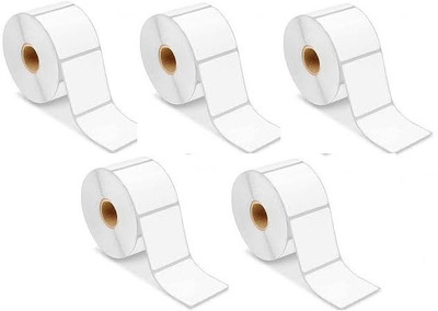 Solitaire 50x50 Direct Thermal Label,1 Roll Of 1000 Pcs,Pack Of 5 Rolls,Total 5000 Label Self Paper Label(White)