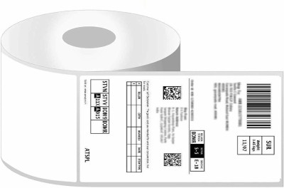 Koki Story 100X150mm Direct Thermal Printing Self Adhesive Shipping Lable Printer Roll Self-adhesive Paper Label(White)