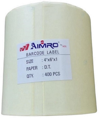 AIMRO Direct Thermal Paper Barcode Labels 400 Per Roll 4x6 inch Set of 1 Self Adhesive Paper Label(White)