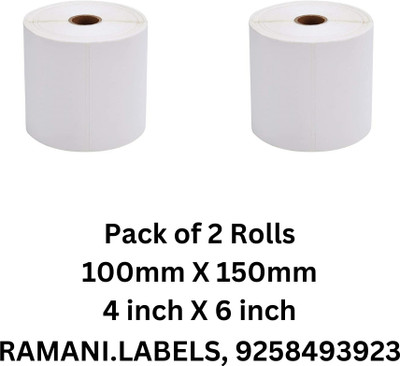 Ramani Labels 4 x 6 inch (100mmX150mm) (800 Labels) Direct Thermal Barcode Self-Adhesive Paper Label(White)