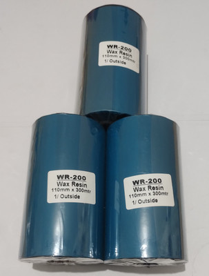 HPI WAX RESIN BARCODE RIBBON 110MM X 300MTR PACK OF 3 ROLLS NON ADHESIVE Paper Label(Black)