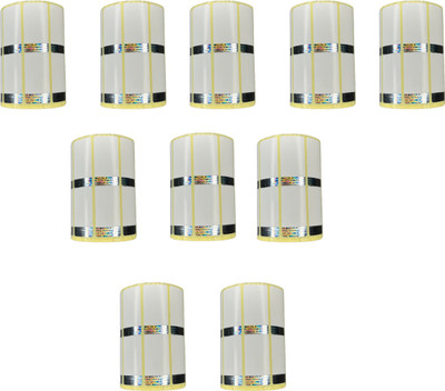 True-Ally 50x25 Holographic Chromo Barcode Label - 2 x 1 inch -2 Ups - 2000 Labels/Roll Genuine Original Siver Hologram Barcode Sticker (10 Roll Per Pack(20000 Labels)) Paper Label(White)
