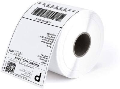 CAMPIO Direct Thermal Labels-4x6 Sticker Labels, 100x150mm 400 Labels, MRP Sticker Thermal Barcode MRP Sticker Labels Paper Label(White)