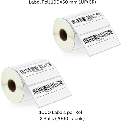 Semana 100X50mm(Chromo)BarcodeLabel1UP,1000LabelsPerRoll(PackOf2Rolls)RibbonRequired Self Adhesive Paper Label(White)