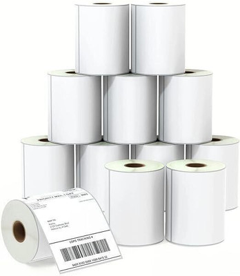 Semana DirectThermalBarcodeLabel 4x6Inch(100X150mm)1Up,400LabelperRoll(Pack Of 10Rolls) Self Adhesive Paper Label(White)