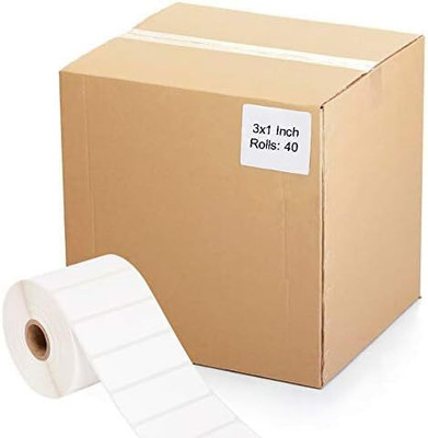 True-Ally Direct Thermal Barcode Label Sticker-50x15mm-2000 Labels/Roll- 40 Rolls Self Adhesive Paper Label(White)