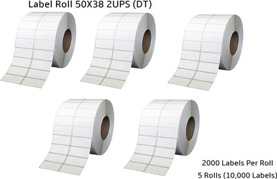 Semana DirectThermal BarcodeLabel50x38mm(2x1.5Inch)2UPS,2000LabelsPerRoll(PackOf5Rolls) Self Adhesive Paper Label(White)