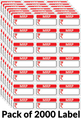 ShubhFly MRP Self Adhesive 2000 Stickers Self Adhesive Paper Label(Red)