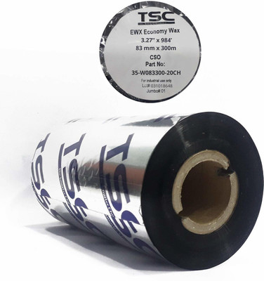 TSC TSC Thermal Transfer Wax Ribbon for Label, Tag, Barcode Printing Wax (EWX - 83mm x 300m) Thermal Transfer Paper Label(Black)