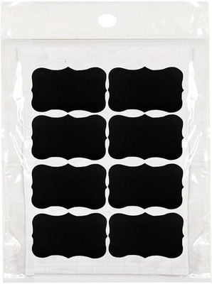 Jiyancreation 20 Pcs Vinyl Waterproof Chalkboard Labels Self Adhesive Paper Label(Black)