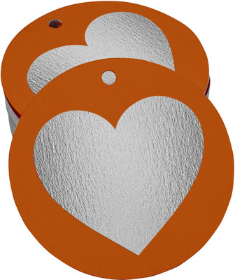 Inkdotpot Made with Love Wedding Bottle Tag Silver Foil Favor Hang Tags Pack of 100 No Paper Label(Orange)