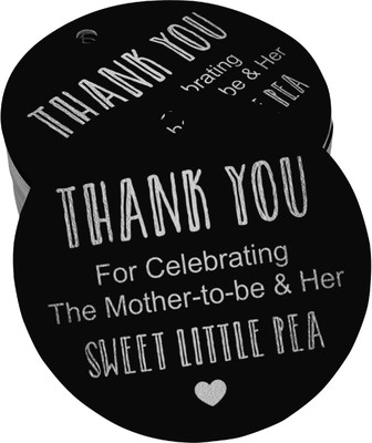 Inkdotpot Thank You for Celebrating The Mother to Be Baby Shower Favor Paper Tags 100 Pcs No Paper Label(Black)