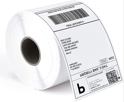 ZYGOMA 4x6 Direct Sticky Thermal Paper roll (1200 Labels) For Direct Thermal Printers Gum Paper Label(White)