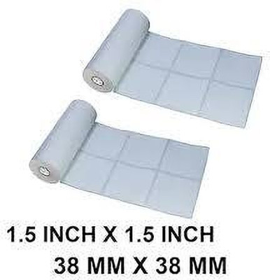 chahattraders 38mm by 38mm Barcode sticker roll - Pack of 2 self-adhesive Paper Label(White)