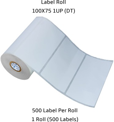 Semana Direct Thermal BarcodeLabel 100x75mm,1Up,500Label per Roll(Pack Of 1Roll) Self Adhesive Paper Label(White)