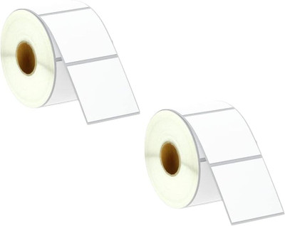 True-Ally Chromo Square Barcode Label Sticker-2x2in 1000 Labels/Roll-Ribbon Require-2Rolls Self Adhesive Paper Label(White)