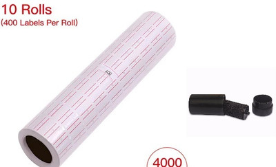 dinojames Self-adhesiveWITH 3PC INK ROLL Paper Label(White)