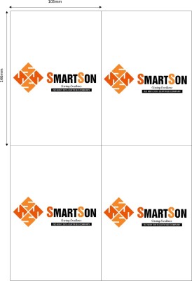 SMARTSON A4 Stickers Self - Adhesive 4UP 103 x 146 /100 Sheet Pack Self Paper Label(White)