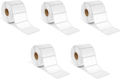 True-Ally 50x38 DT Barcode Label Sticker-2x1.5 inch- 1000 Labels/Roll (5 Roll per Pack) White Self Adhesive Sticker for Printing Barcoding, MRP Paper Label(White)