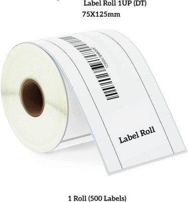 Seeka DirectThermal BarcodeLabel 75x125mm(3X5Inch),1Up,500LabelPerRoll(Pack Of 1Roll) Self Adhesive Paper Label(White)