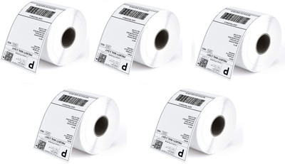Semana DirectThermalBarcodeLabel 100X150mm(4X6Inch)1Up,400LabelPerRoll(PackOf5Rolls) Self Adhesive Paper Label(White)