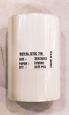 ROYAL STIC Barcode Labels 35×35×3 Self Adhesive Paper Label(White)