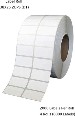 Semana DirectThermal BarcodeLabel38x25mm(1.5x1Inch)2UPS,2000LabelsPerRoll(PackOf4Rolls) Self Adhesive Paper Label(White)