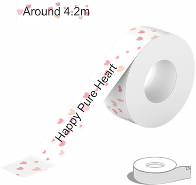 PeriPeri PeriPage Full Sticky L1 Label Tape 1-Roll/Box (Self-Adhesive)(Happy Pure Heart) Self-Adhesive Paper Label(Cherry Pink)