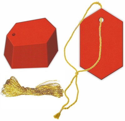 KREEPO Handmade Tag Write Your Own Message for Gift, Party & Celebration(50pcs) Non-Adhesive Paper Label(Chili Pepper)