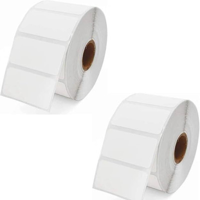 Semana DirectThermal BarcodeLabel 50x25mm,2x1inch,1Up,400 LabelsPerRoll;Pack Of 2 Rolls Self Adhesive Paper Label(White)